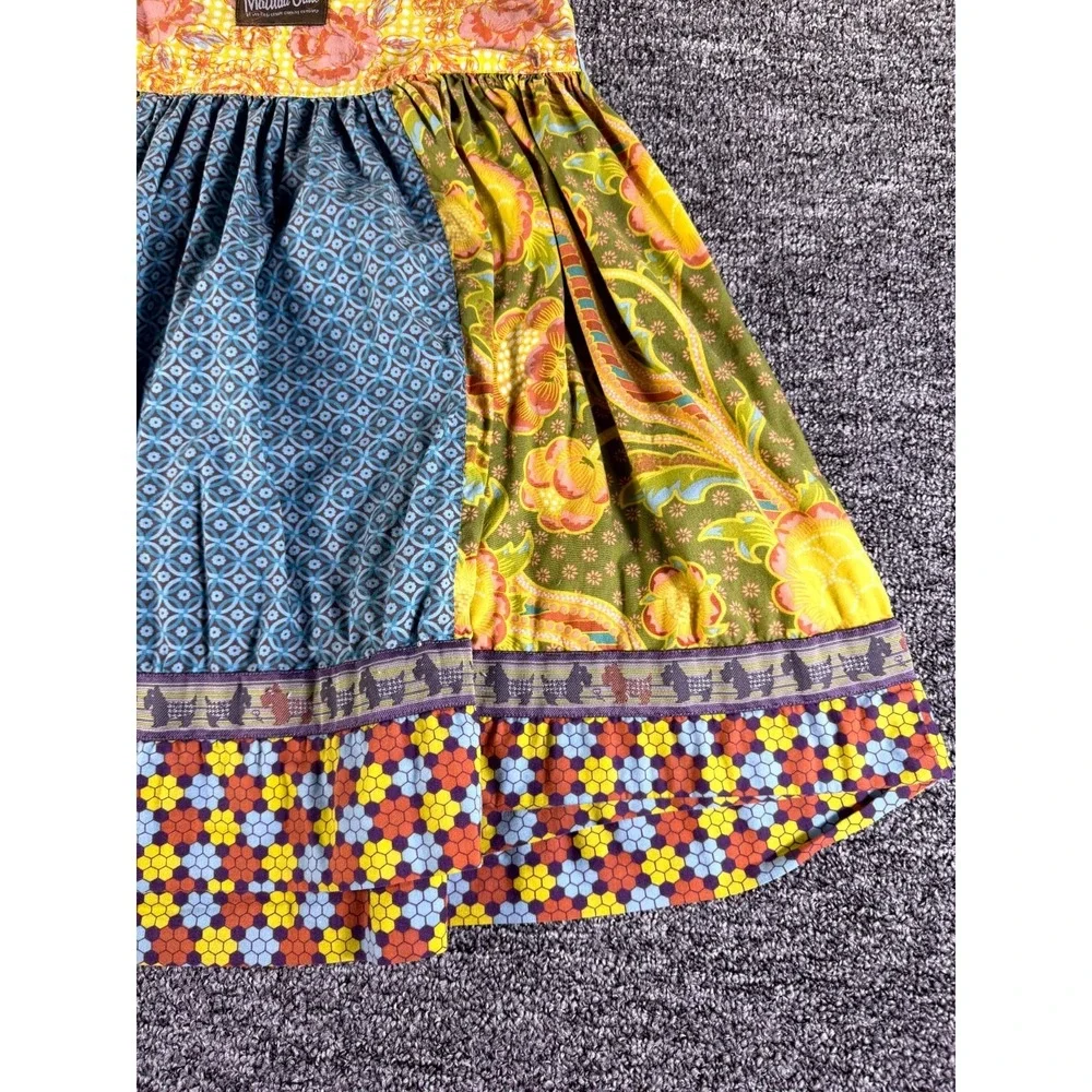 Matilda Jane You & Me Leona Knot Dress Girls 8 Multicolor Patchwork Floral Print